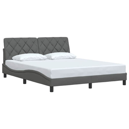 Bedframe zonder matras stof donkergrijs 160x200 cm