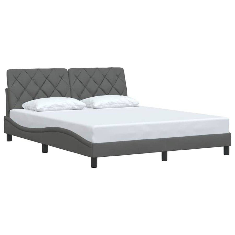 Bedframe zonder matras stof donkergrijs 160x200 cm