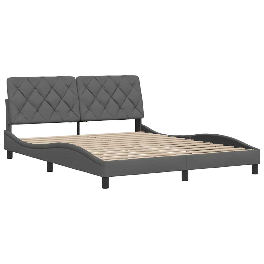 Bedframe zonder matras stof donkergrijs 160x200 cm