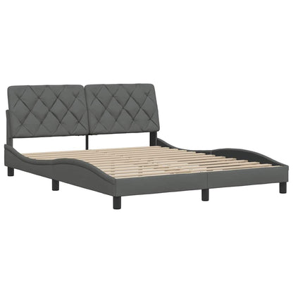 Bedframe zonder matras stof donkergrijs 160x200 cm
