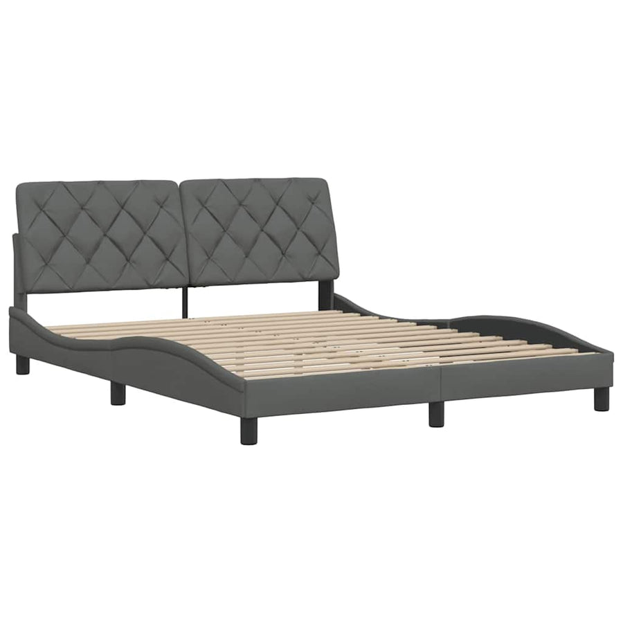 Bedframe zonder matras stof donkergrijs 160x200 cm