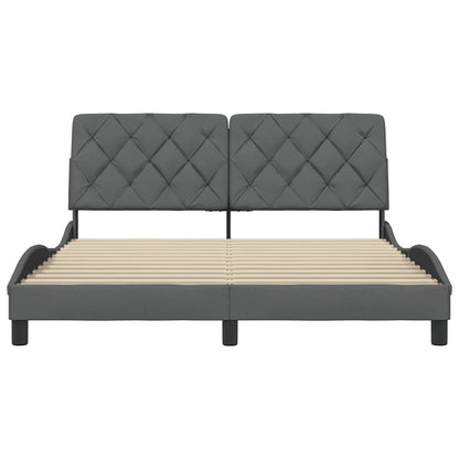 Bedframe zonder matras stof donkergrijs 160x200 cm