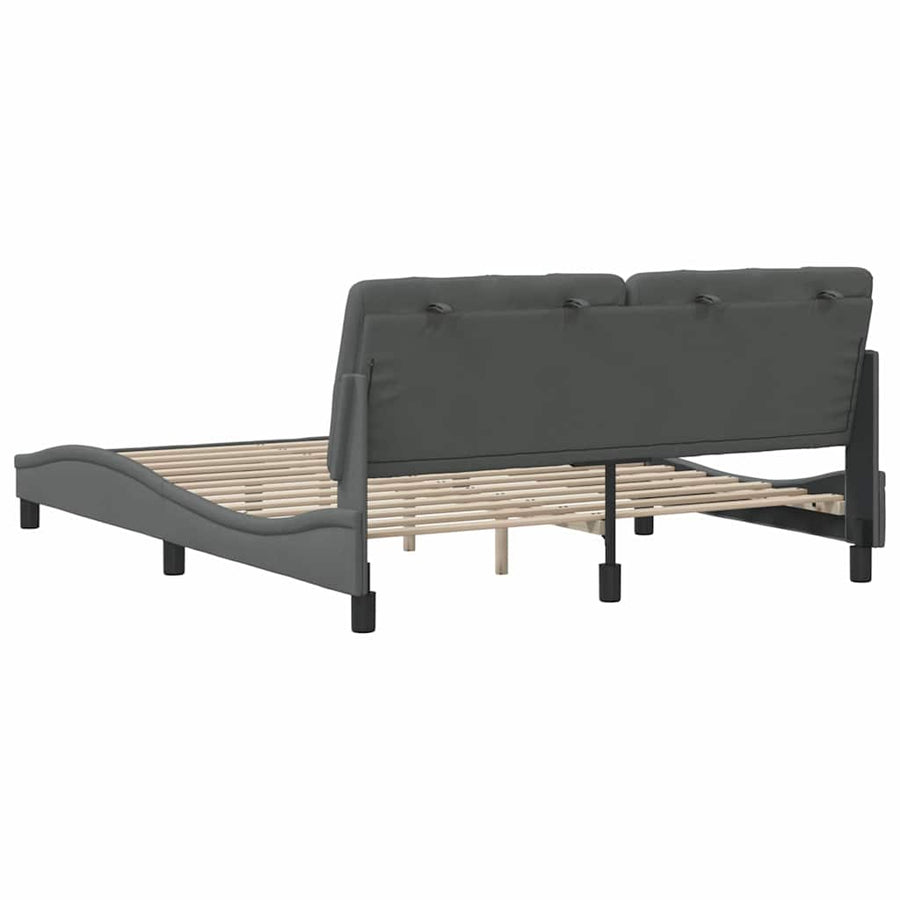 Bedframe zonder matras stof donkergrijs 160x200 cm