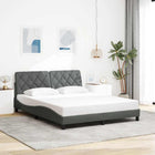 Bed frame without mattress fabric dark gray 160x200 cm