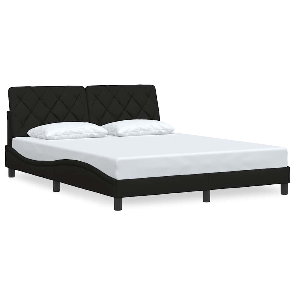 Bedframe zonder matras stof zwart 160x200 cm