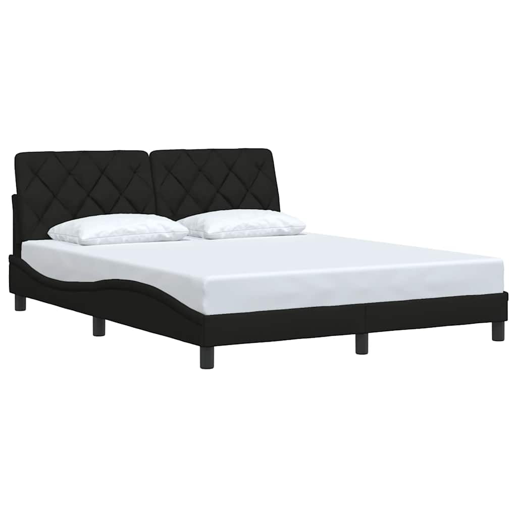 Bedframe zonder matras stof zwart 160x200 cm