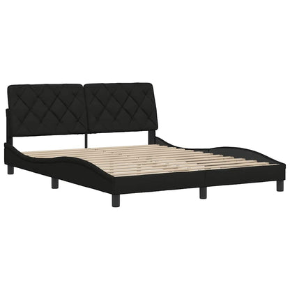 Bedframe zonder matras stof zwart 160x200 cm