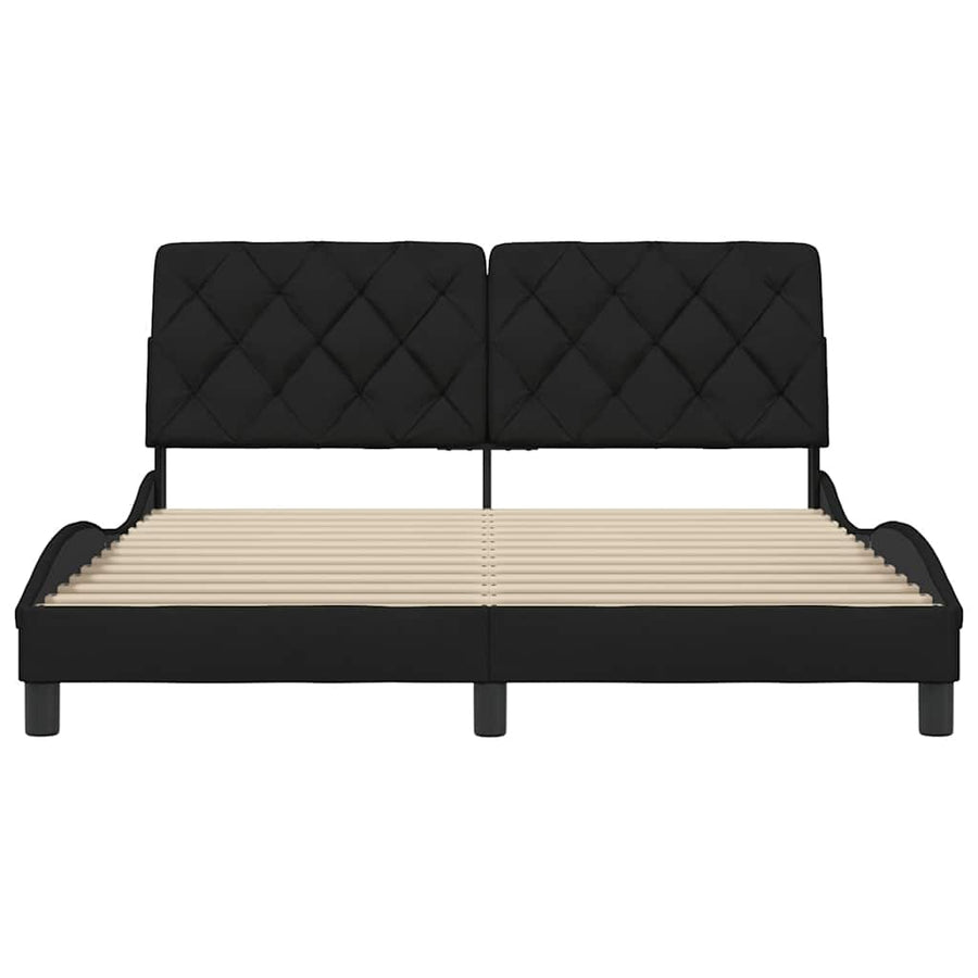 Bedframe zonder matras stof zwart 160x200 cm