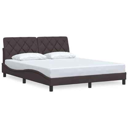 Bedframe zonder matras stof donkerbruin 160x200 cm