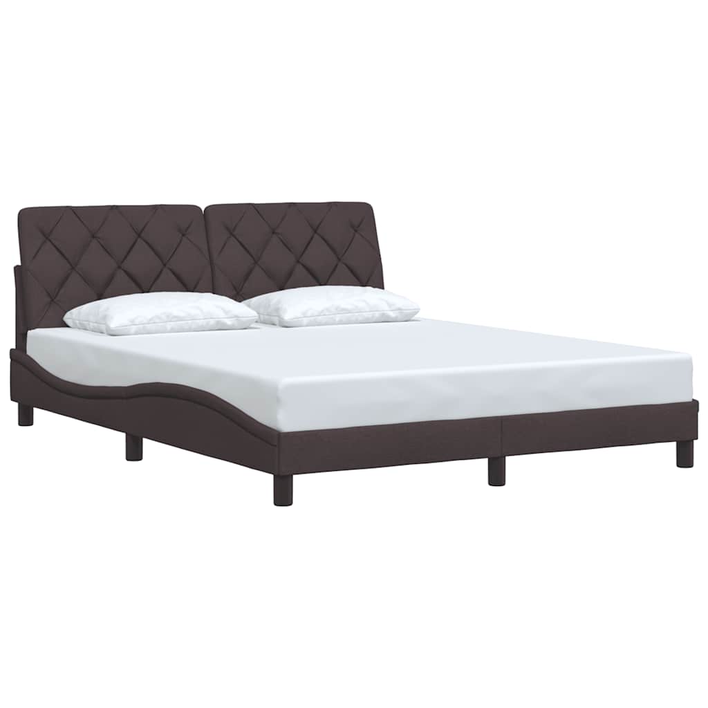 Bedframe zonder matras stof donkerbruin 160x200 cm