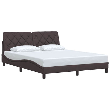Bedframe zonder matras stof donkerbruin 160x200 cm