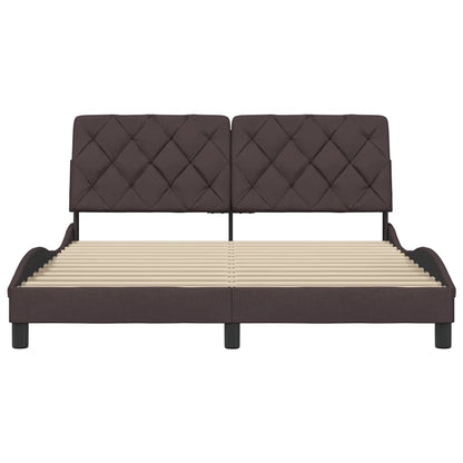 Bedframe zonder matras stof donkerbruin 160x200 cm