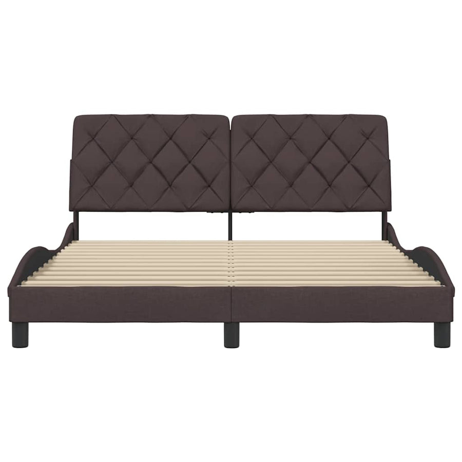 Bedframe zonder matras stof donkerbruin 160x200 cm