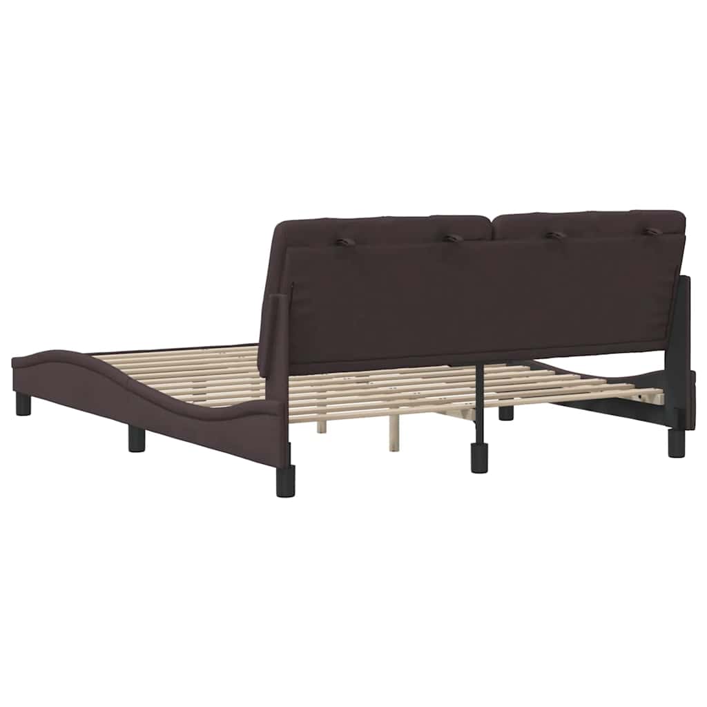 Bedframe zonder matras stof donkerbruin 160x200 cm