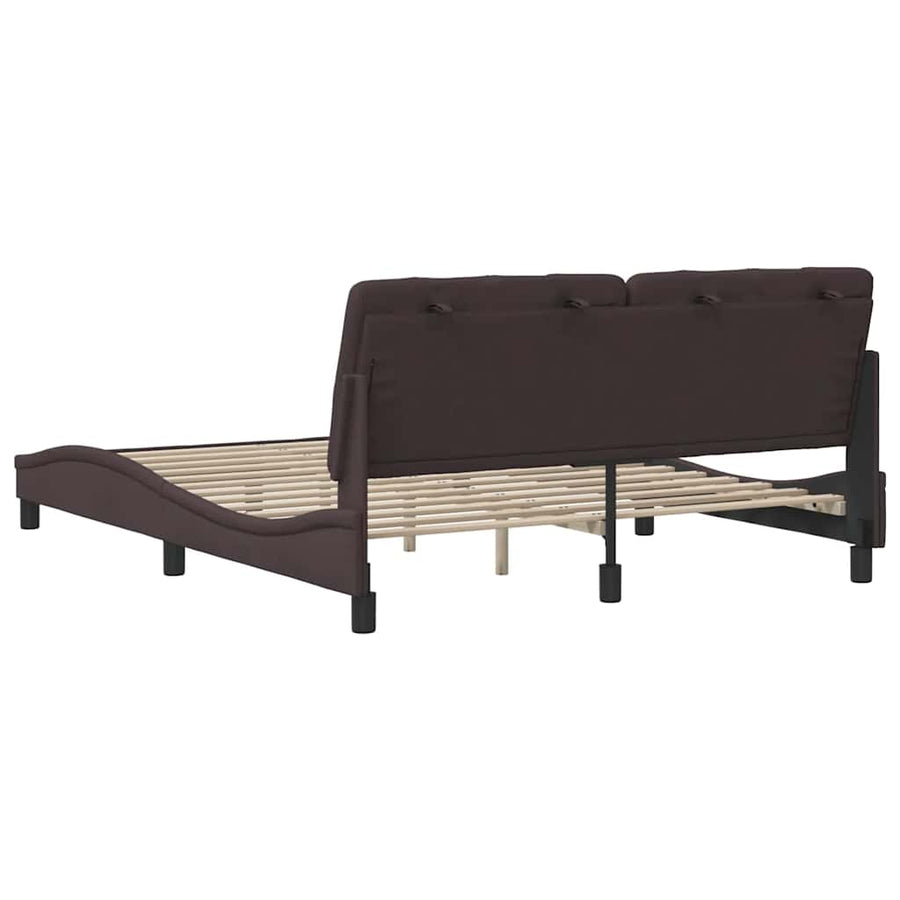 Bedframe zonder matras stof donkerbruin 160x200 cm