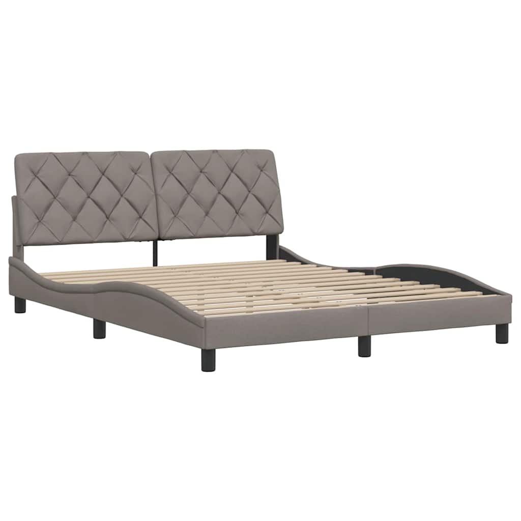 Bedframe zonder matras stof taupe 160x200 cm