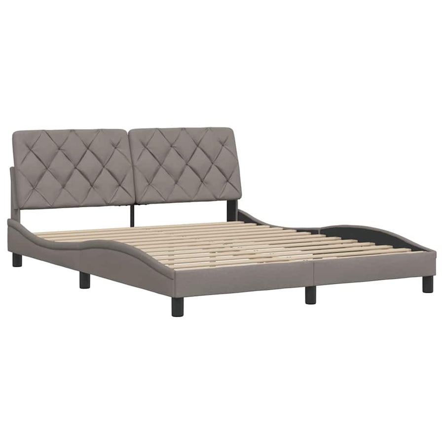 Bedframe zonder matras stof taupe 160x200 cm