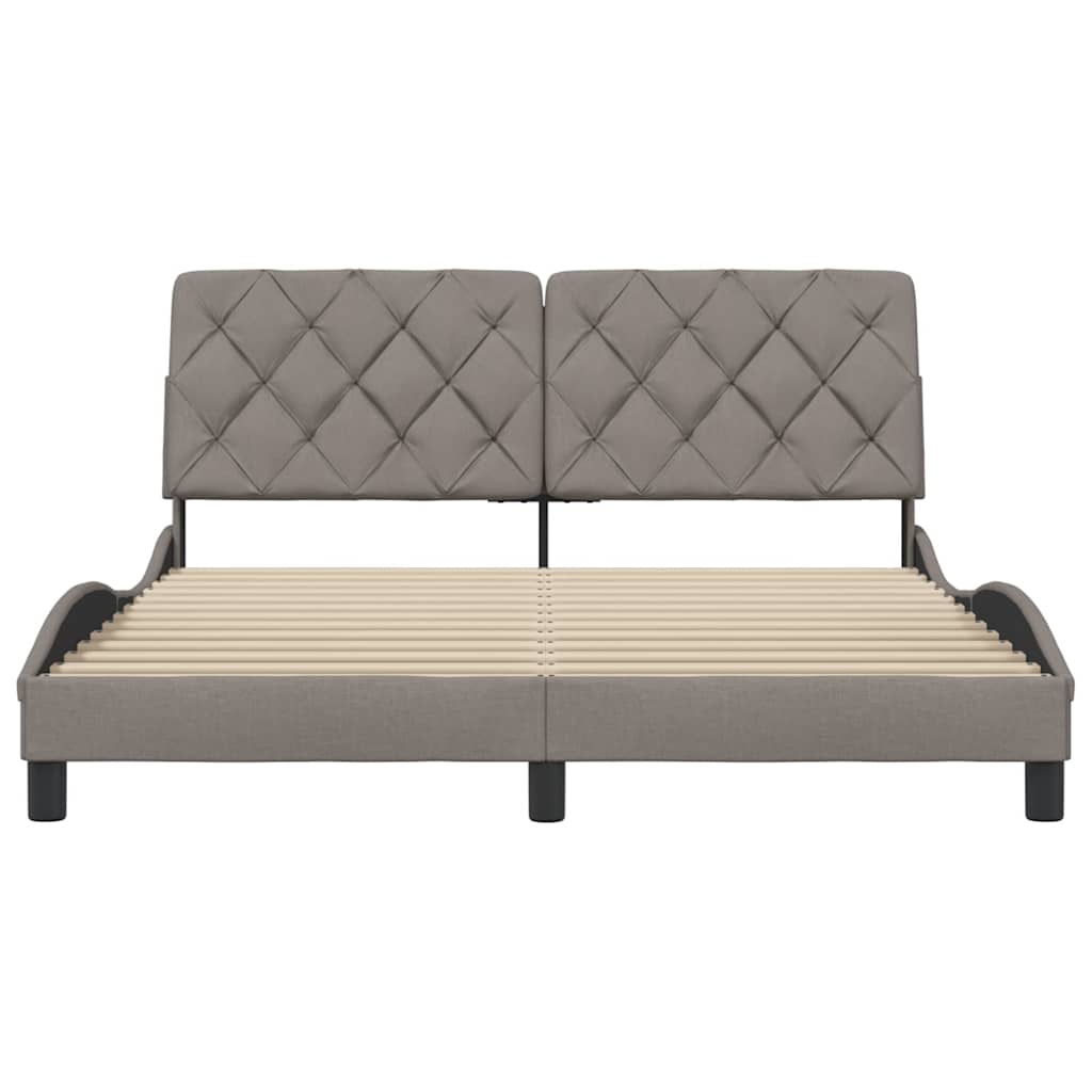 Bedframe zonder matras stof taupe 160x200 cm
