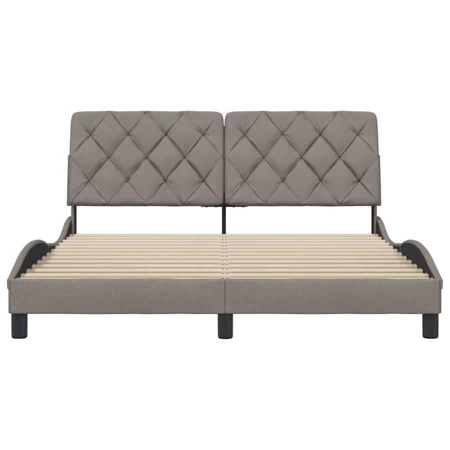 Bedframe zonder matras stof taupe 160x200 cm