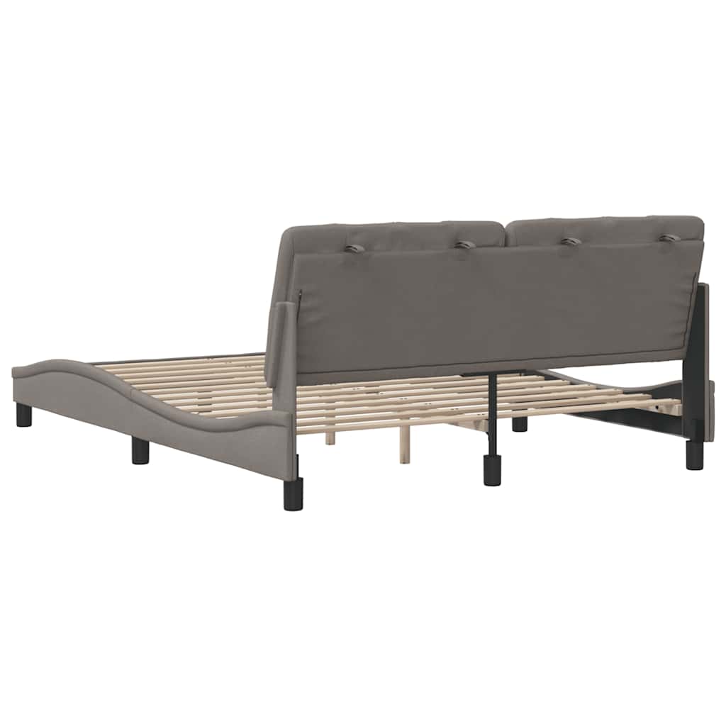 Bedframe zonder matras stof taupe 160x200 cm