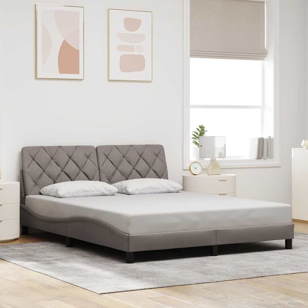 Bedframe zonder matras stof taupe 160x200 cm