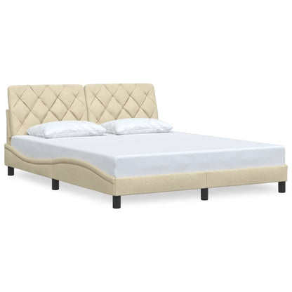 Bedframe zonder matras stof crèmekleurig 160x200 cm