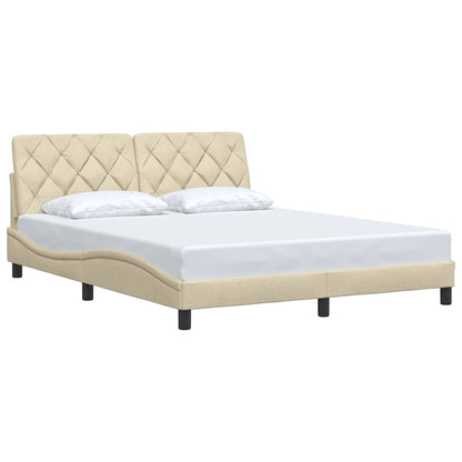 Bedframe zonder matras stof crèmekleurig 160x200 cm