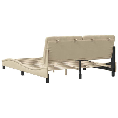Bedframe zonder matras stof crèmekleurig 160x200 cm