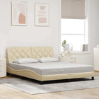 Bedframe 160x200 cm stof crème