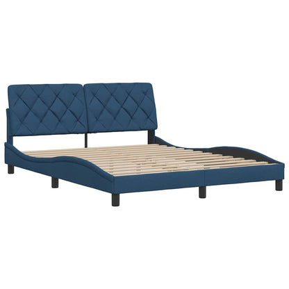 Bedframe zonder matras stof blauw 160x200 cm