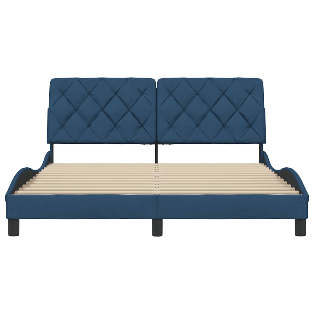 Bedframe zonder matras stof blauw 160x200 cm