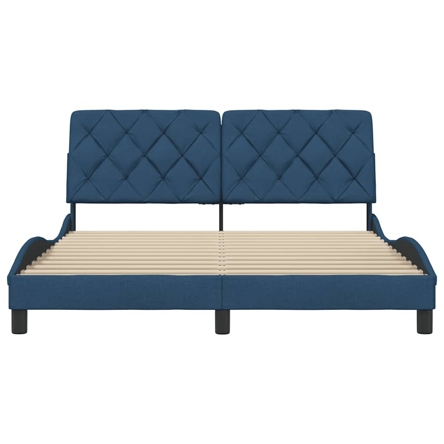 Bedframe zonder matras stof blauw 160x200 cm