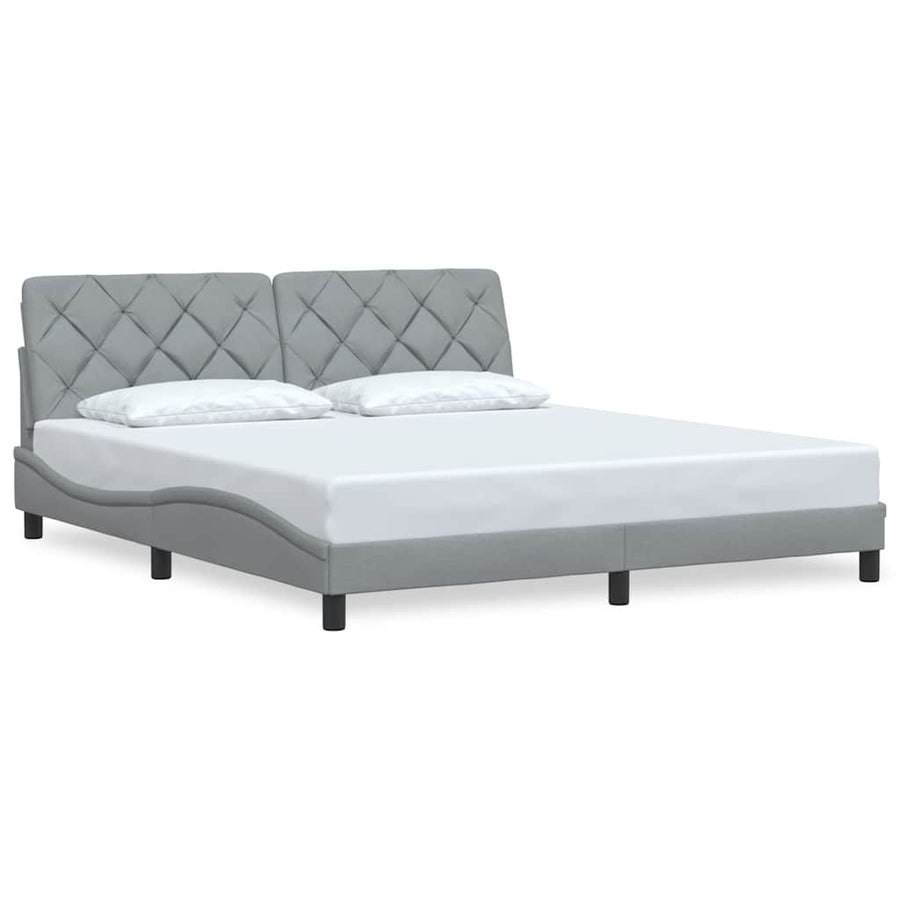 Bedframe zonder matras stof lichtgrijs 180x200 cm