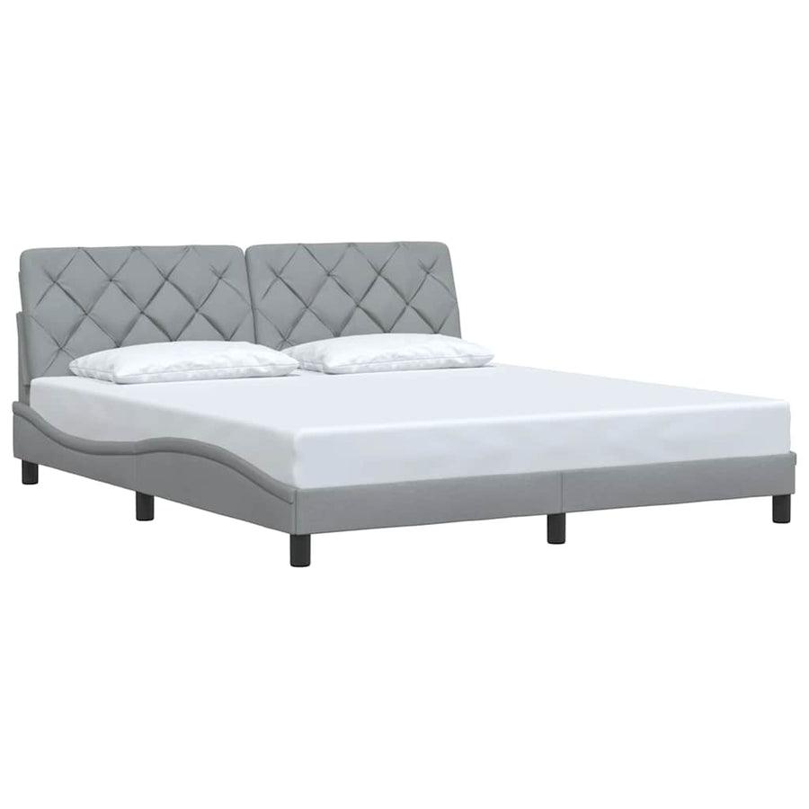 Bedframe zonder matras stof lichtgrijs 180x200 cm