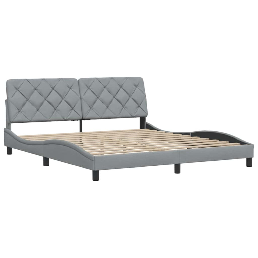 Bedframe zonder matras stof lichtgrijs 180x200 cm