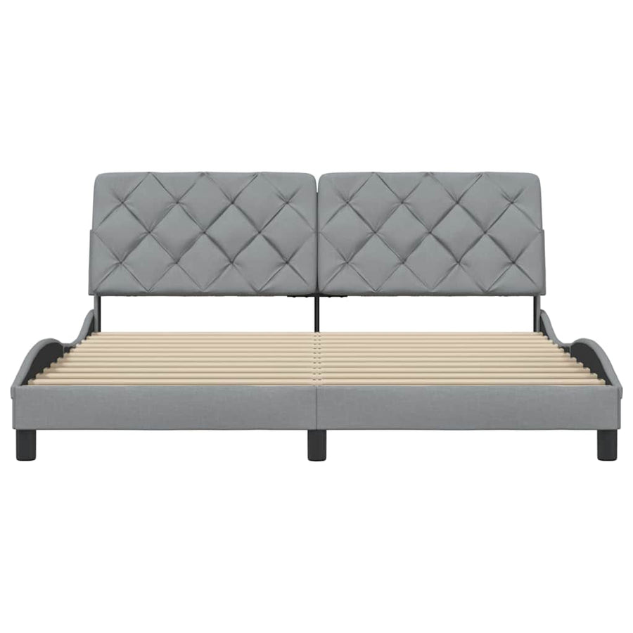 Bedframe zonder matras stof lichtgrijs 180x200 cm