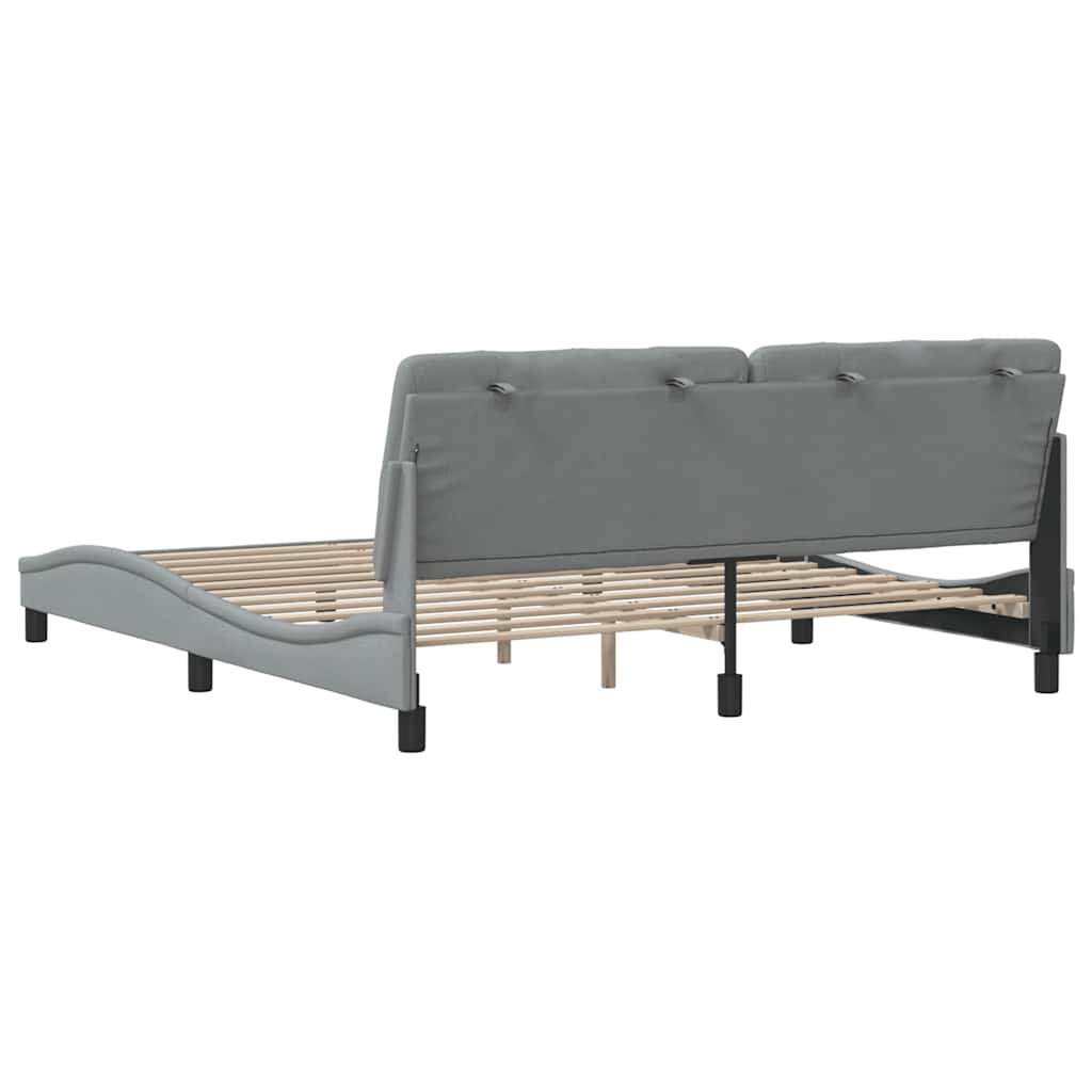 Bedframe zonder matras stof lichtgrijs 180x200 cm