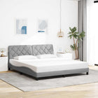 Bed frame without mattress fabric light grey 180x200 cm
