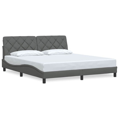 Bedframe zonder matras stof donkergrijs 180x200 cm