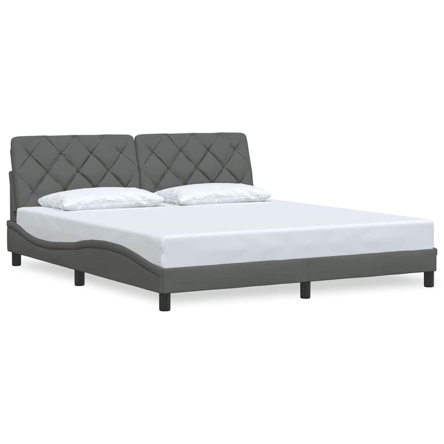 Bedframe zonder matras stof donkergrijs 180x200 cm