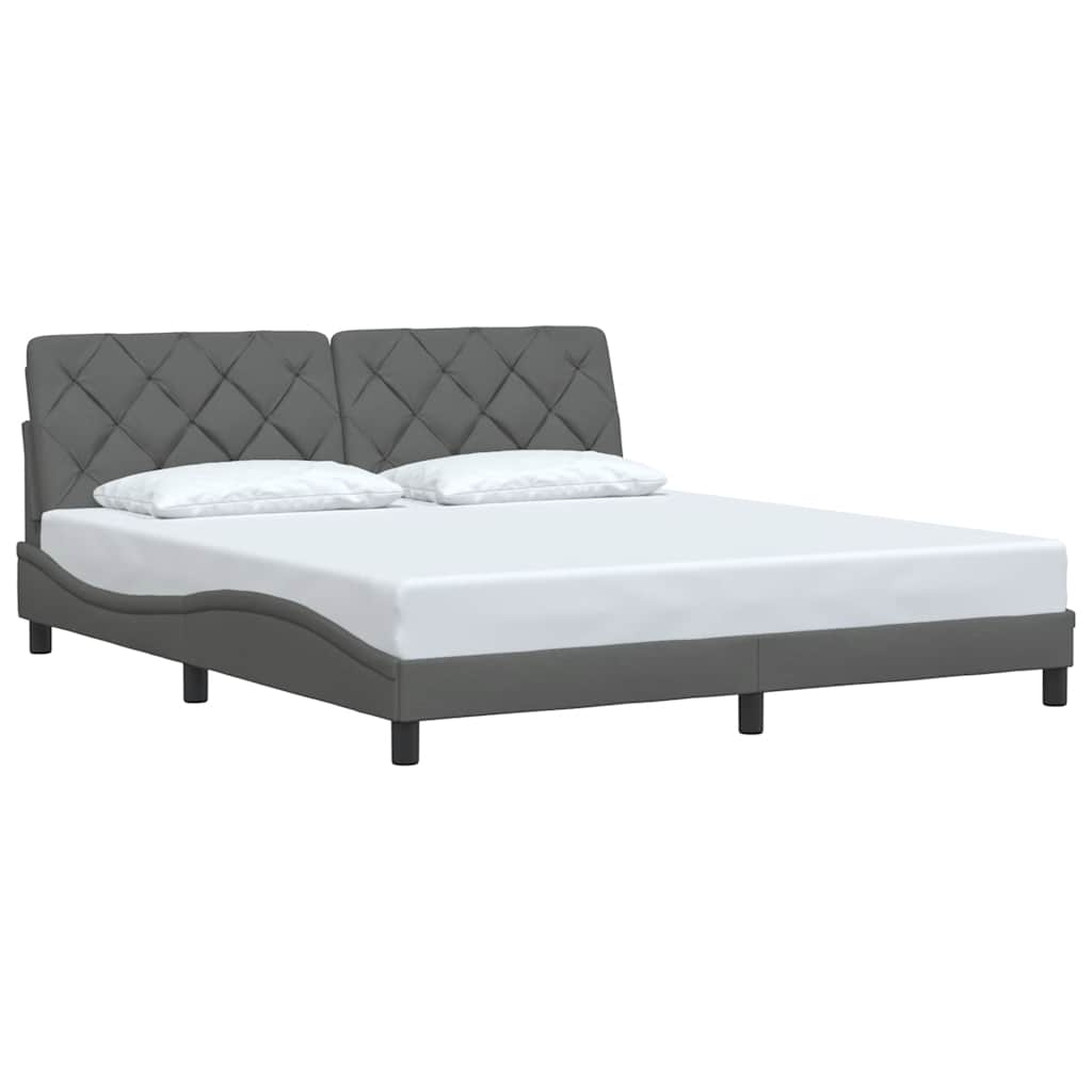 Bedframe zonder matras stof donkergrijs 180x200 cm