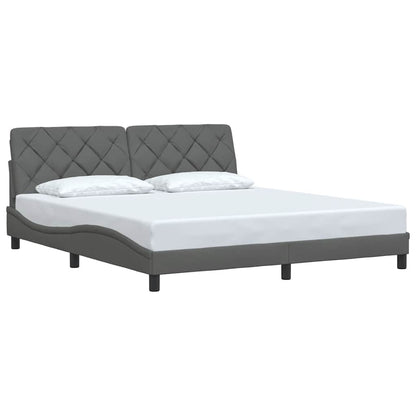 Bedframe zonder matras stof donkergrijs 180x200 cm