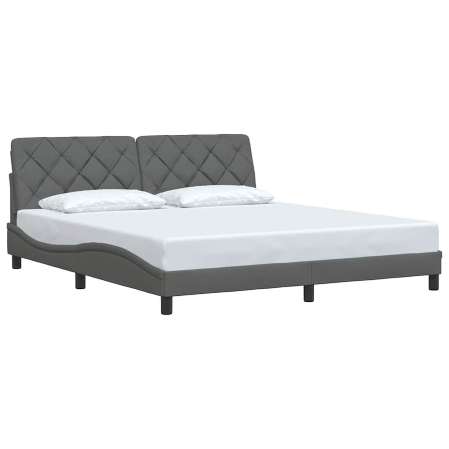 Bedframe zonder matras stof donkergrijs 180x200 cm