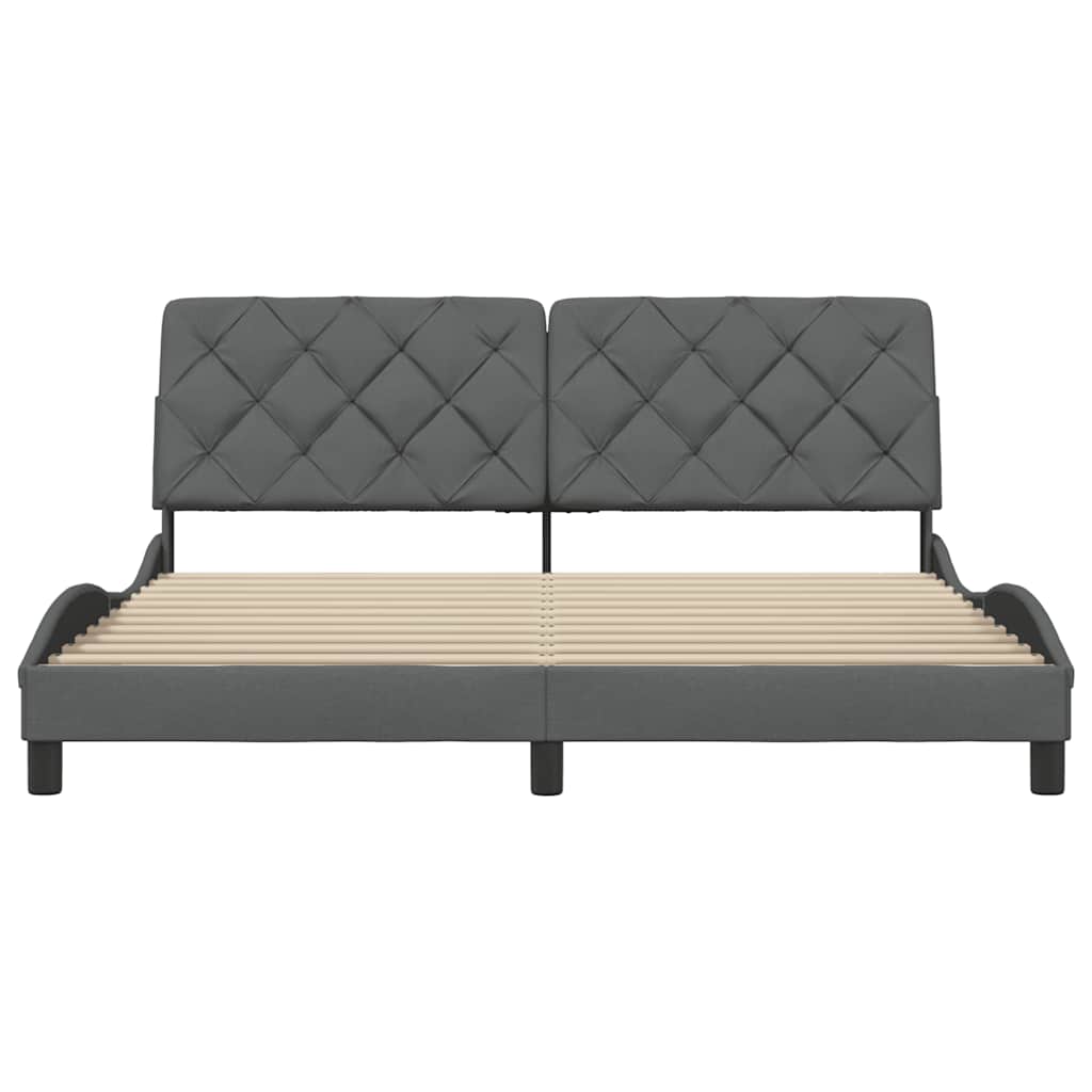 Bedframe zonder matras stof donkergrijs 180x200 cm