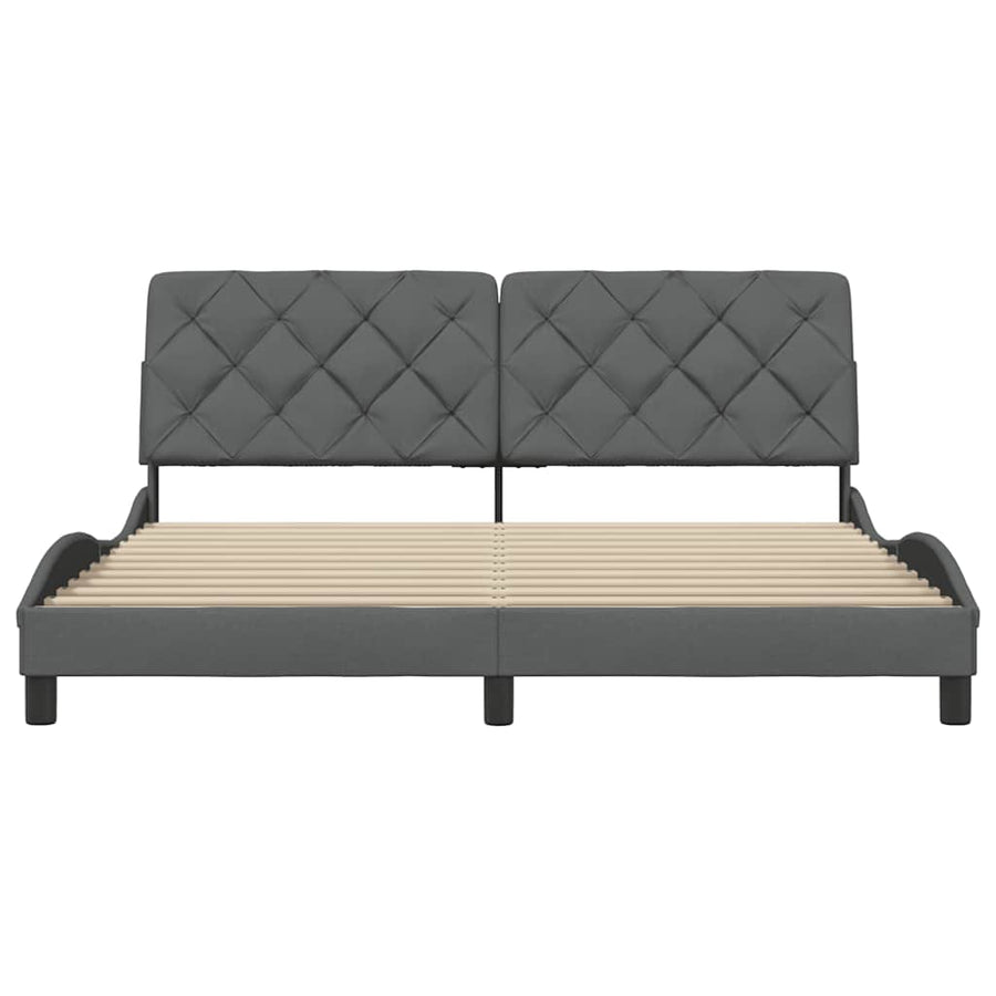 Bedframe zonder matras stof donkergrijs 180x200 cm