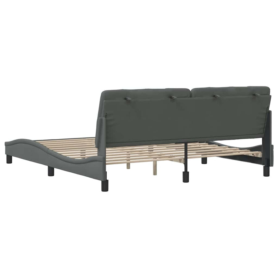 Bedframe zonder matras stof donkergrijs 180x200 cm