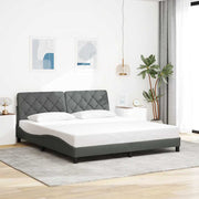 Bedframe donkergrijs 180x200 cm stof