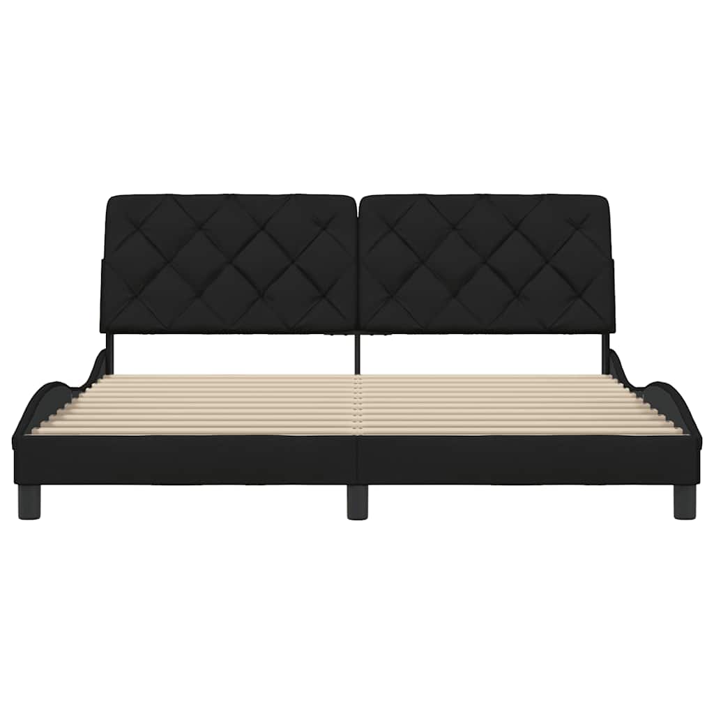 Bedframe zonder matras stof zwart 180x200 cm