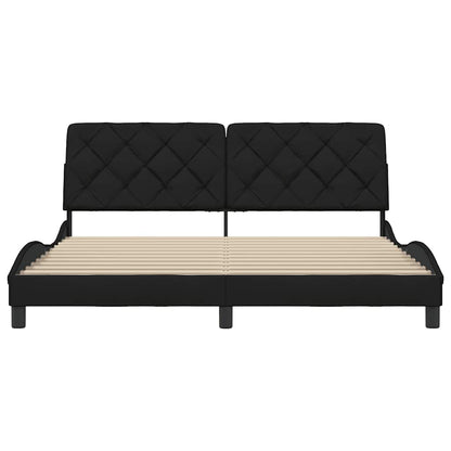 Bedframe zonder matras stof zwart 180x200 cm