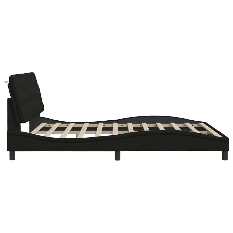 Bedframe zonder matras stof zwart 180x200 cm
